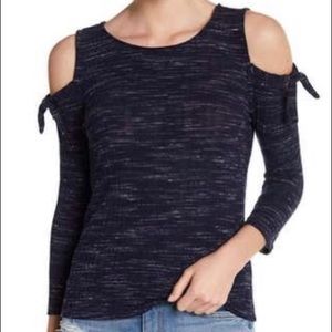 Ribbed Cold Shoulder Top
